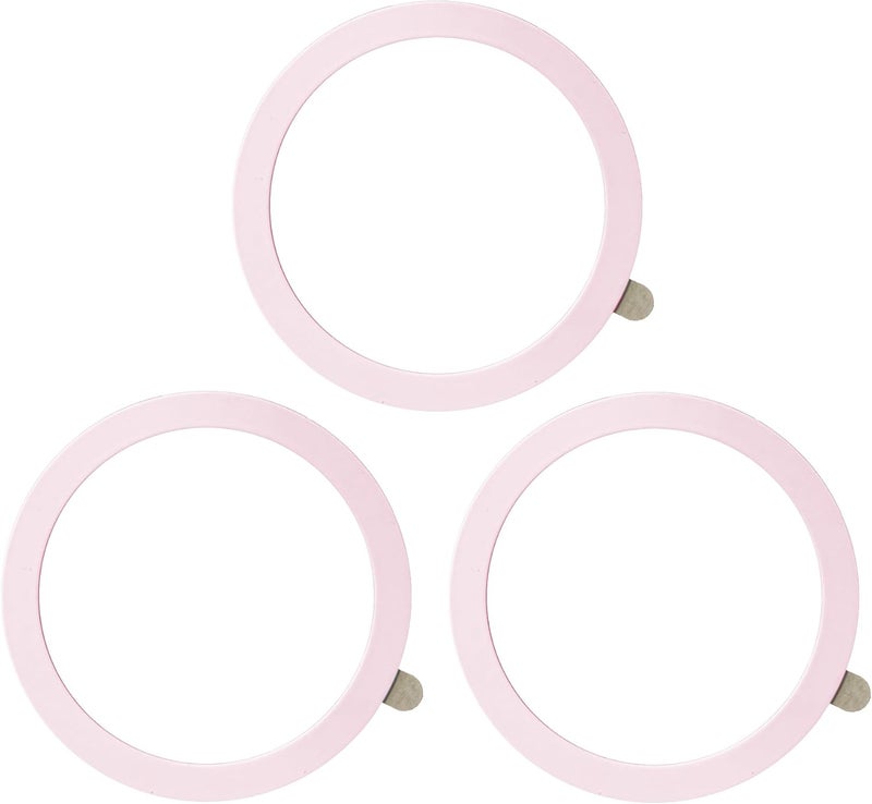 TENOC Universal Metal Ring Sticker for Magnetic Charger Compatible with iPhone/Samsung/Android All Cellphones, Magnetic Mount/Phone Holder Conversion Accessories, 3Pcs, Pink - Image 1